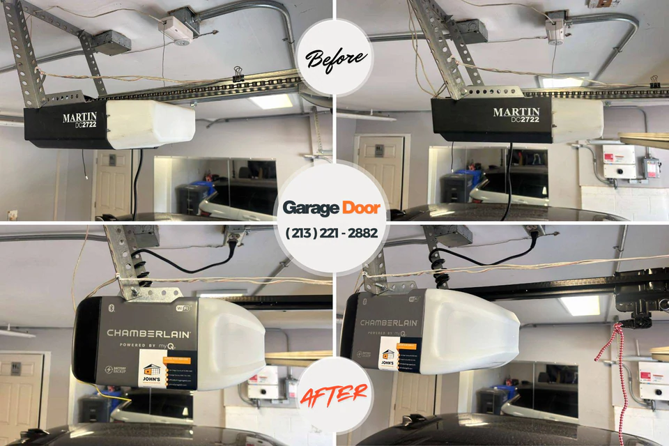 Before and after: garage door repair Wilmington, DE